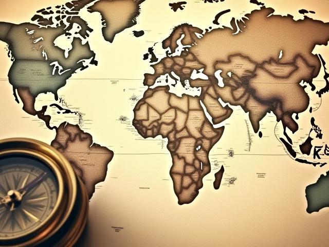 Cover art for an audiobook titled 'Reise i Minner', featuring an old map and a compass, evoking a sense of adventure and nostalgia.